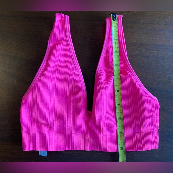 Victoria’s Secret Bright Pink Ribbed Padded  Women’s Bralette XS - Picture 3 of 8